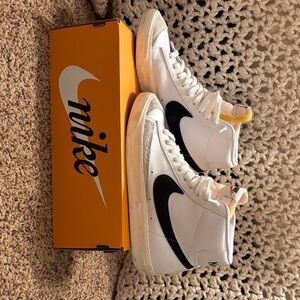 Nike White and Black High-Top Sneakers